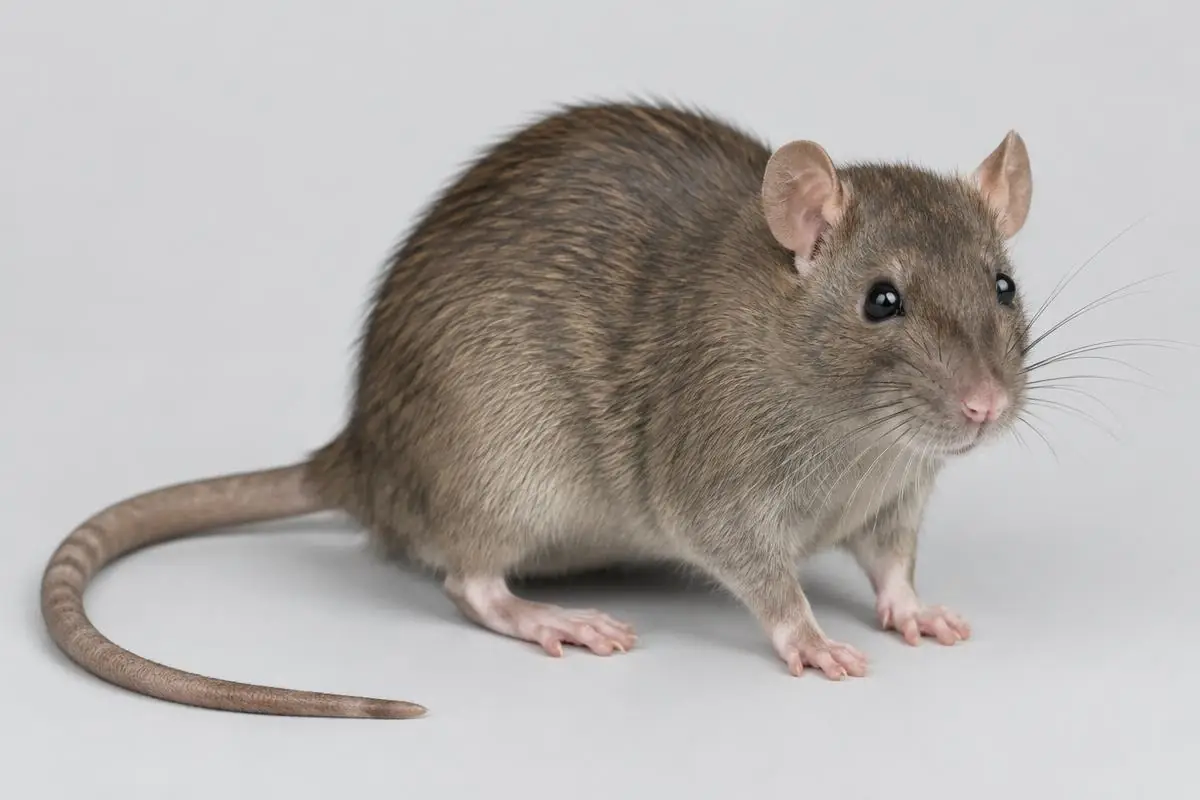 Rat brun sur fond clair, illustration